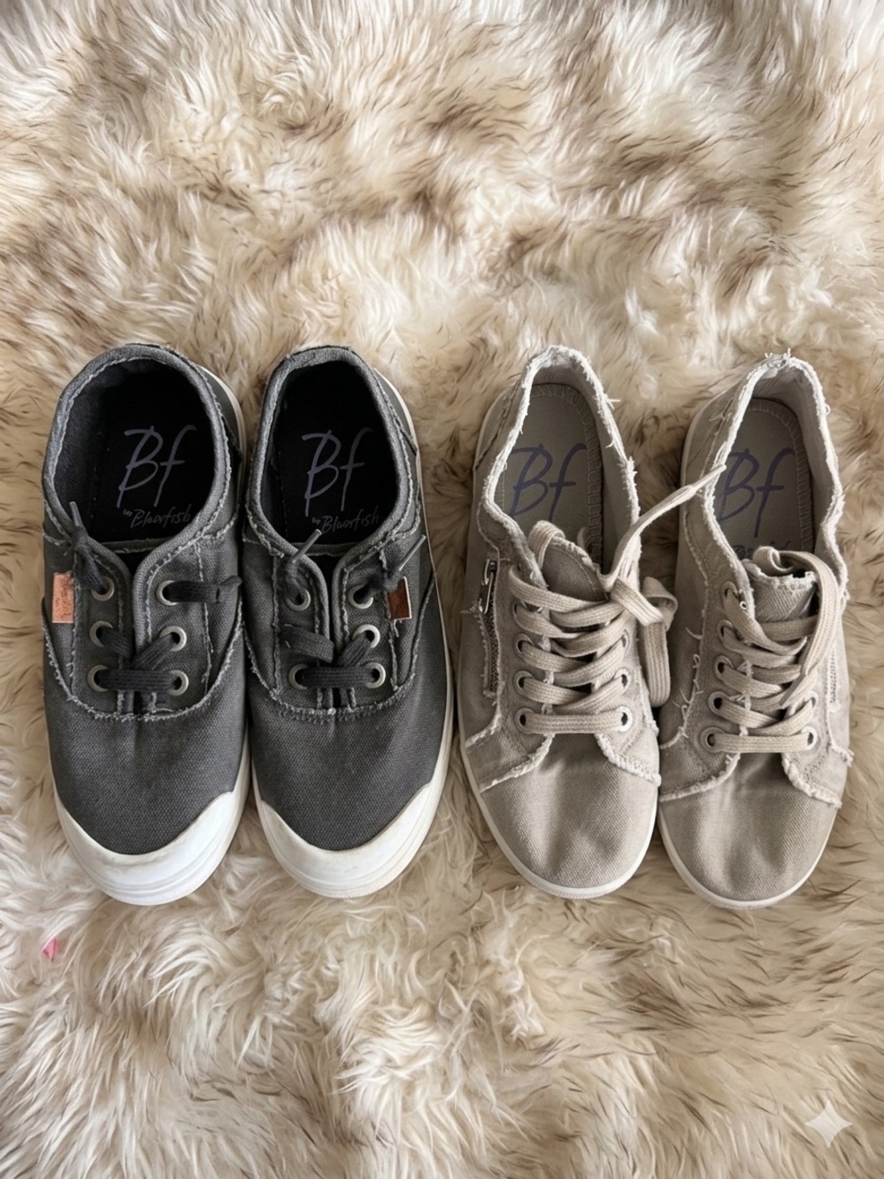 2 new pair Blowfish Malibu slip on low summer sneakers 7 canvas lace converse